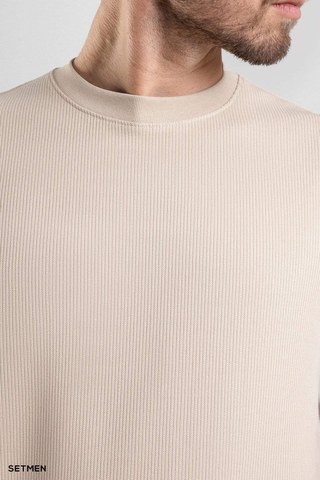 تیشرت مردانه ژاکارد یقه گرد