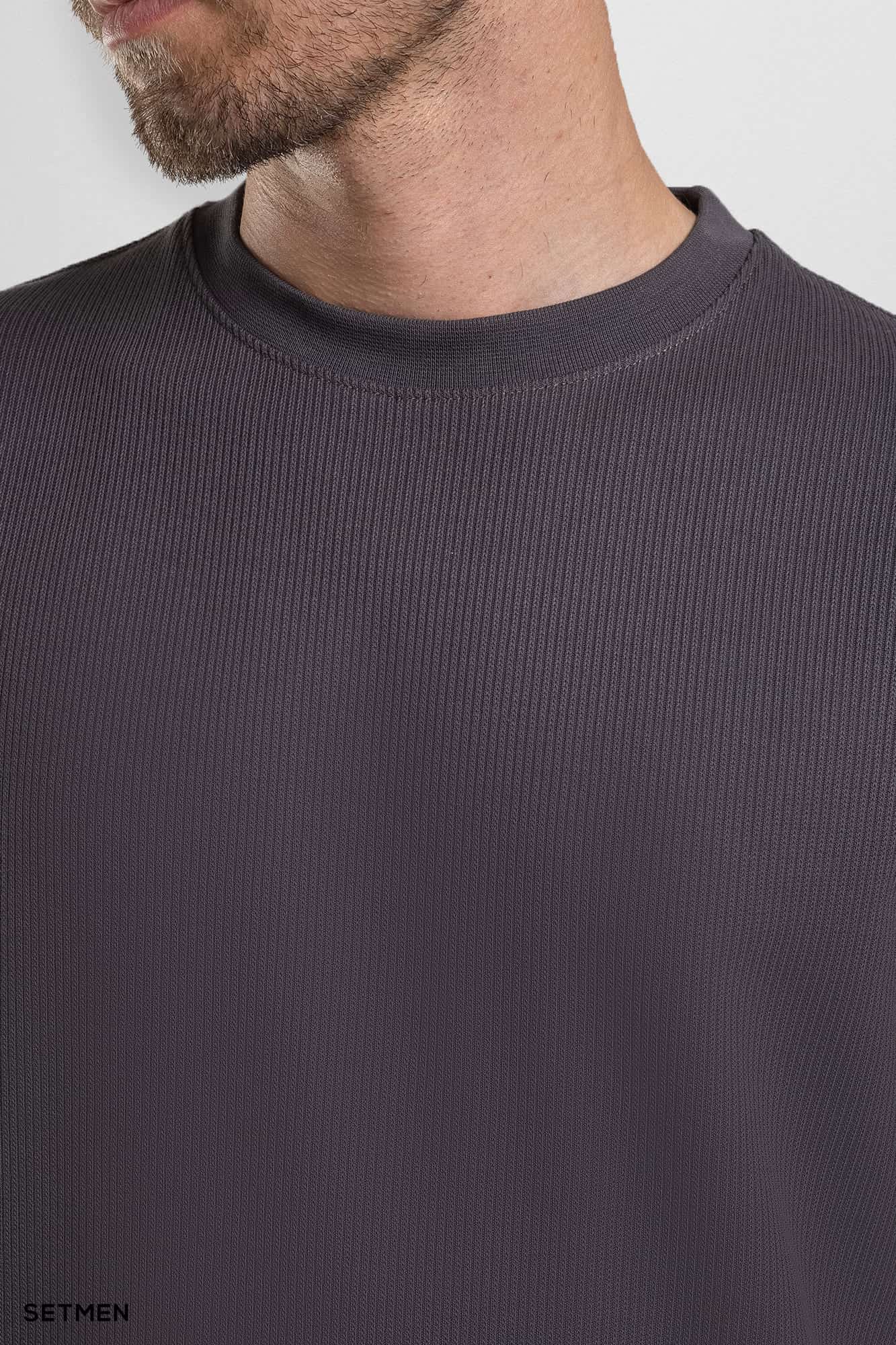 تیشرت مردانه ژاکارد یقه گرد