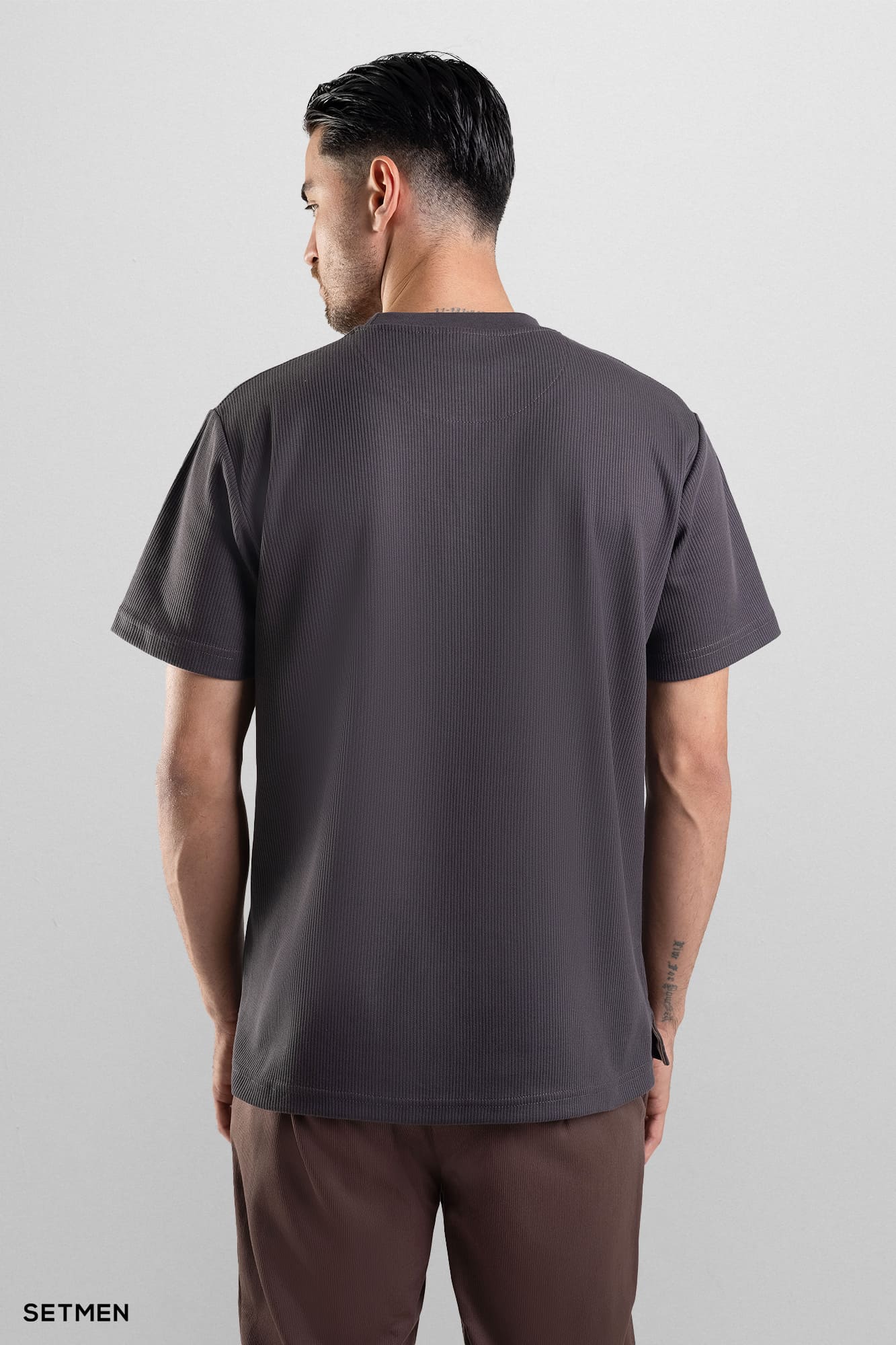 تیشرت مردانه ژاکارد یقه گرد