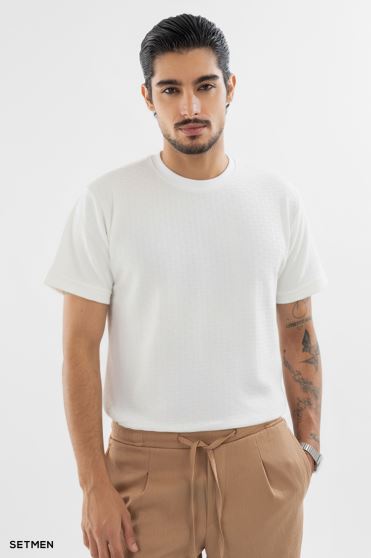 تیشرت مردانه ژاکارد یقه گرد تیشرت مردانه ژاکارد یقه گرد