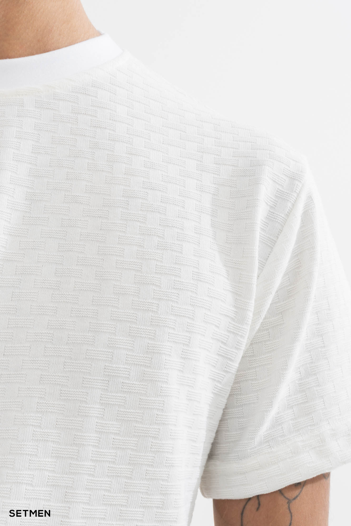 تیشرت مردانه ژاکارد یقه گرد