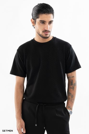 تیشرت مردانه ژاکارد یقه گرد تیشرت مردانه ژاکارد یقه گرد