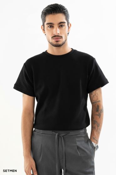 تیشرت مردانه ژاکارد یقه گرد تیشرت مردانه ژاکارد یقه گرد