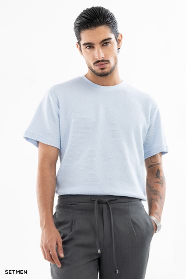 تیشرت مردانه ژاکارد یقه گرد تیشرت مردانه ژاکارد یقه گرد