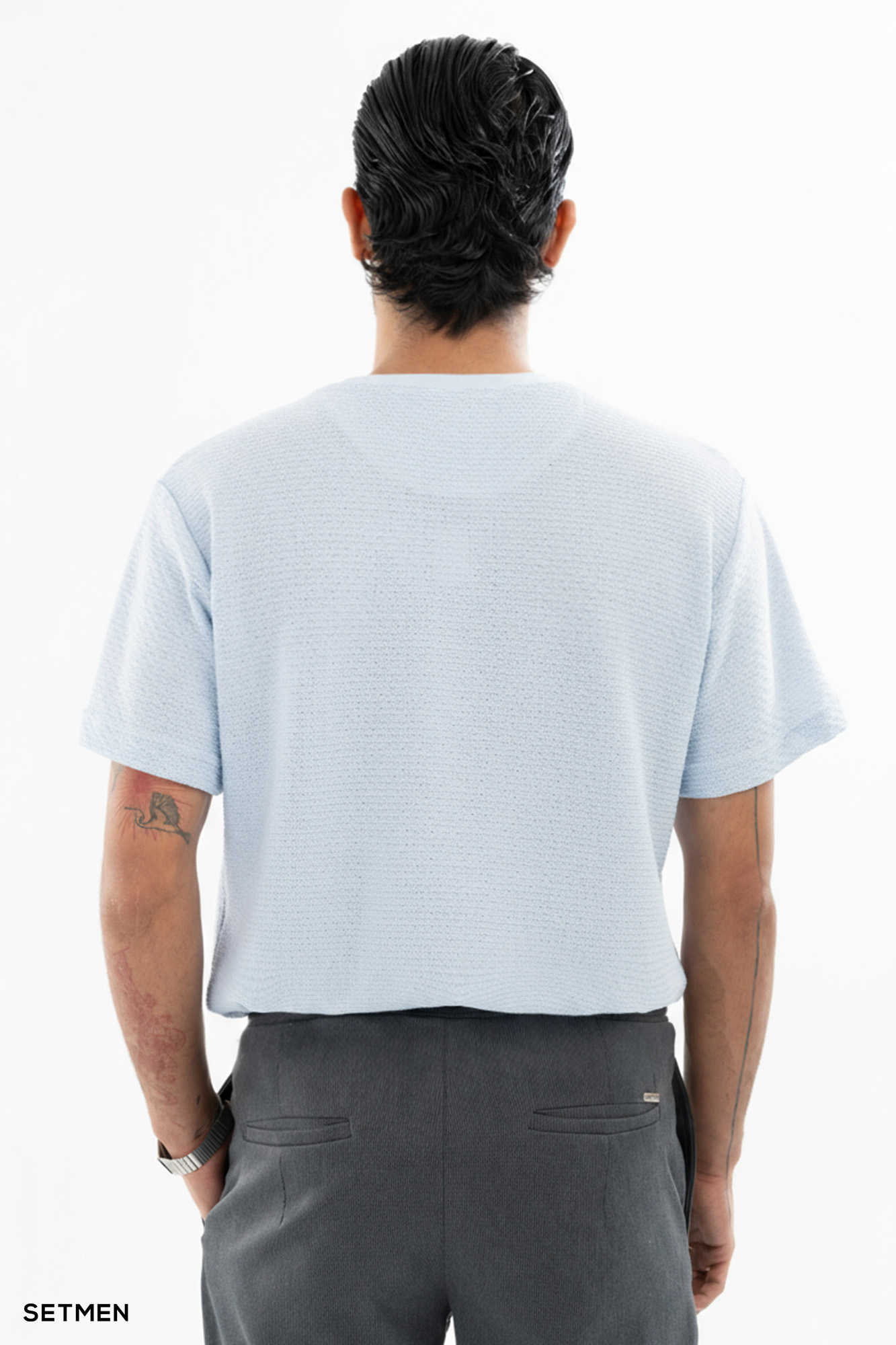 تیشرت مردانه ژاکارد یقه گرد