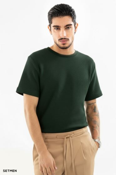 تیشرت مردانه ژاکارد یقه گرد تیشرت مردانه ژاکارد یقه گرد