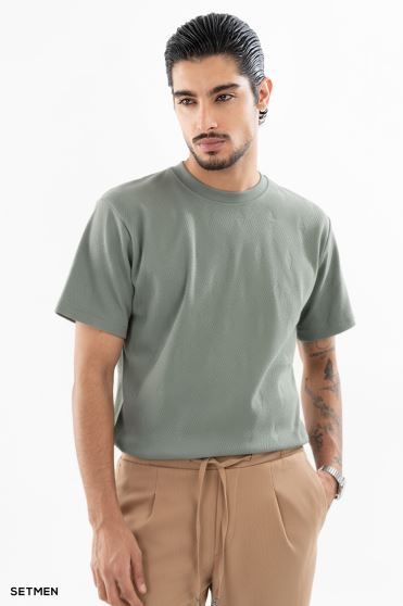 تیشرت مردانه ژاکارد یقه گرد تیشرت مردانه ژاکارد یقه گرد