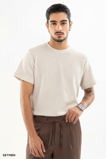 تیشرت مردانه ژاکارد یقه گرد تیشرت مردانه ژاکارد یقه گرد