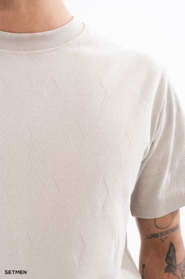 تیشرت مردانه ژاکارد یقه گرد تیشرت مردانه ژاکارد یقه گرد