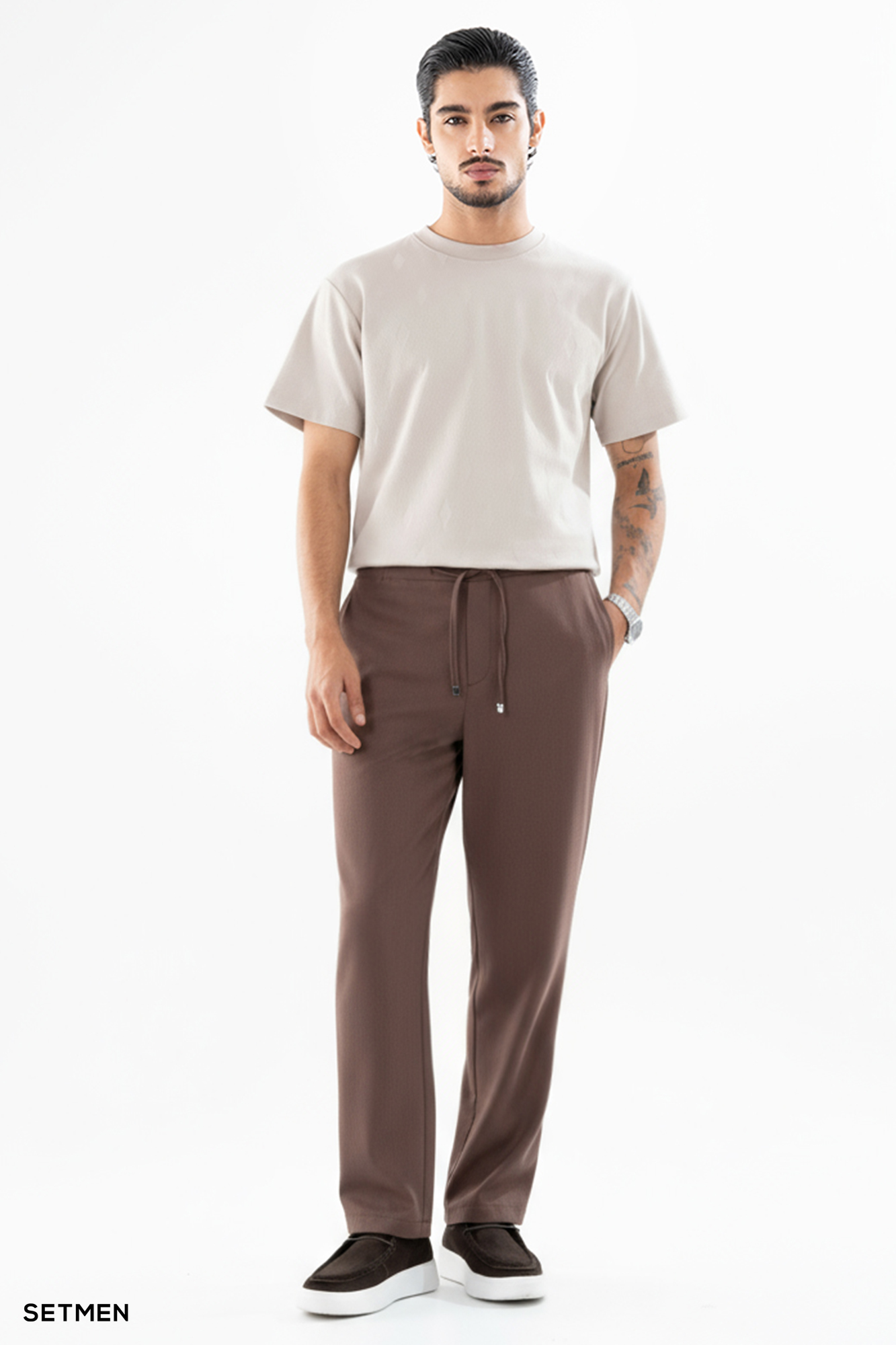 تیشرت مردانه ژاکارد یقه گرد