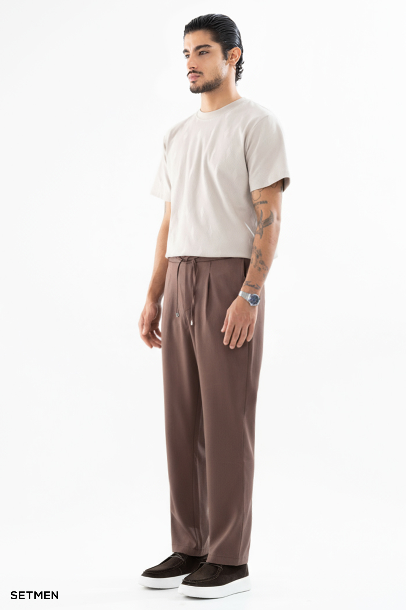 تیشرت مردانه ژاکارد یقه گرد