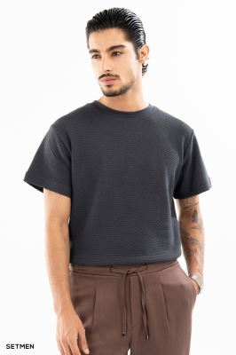 تیشرت مردانه ژاکارد یقه گرد