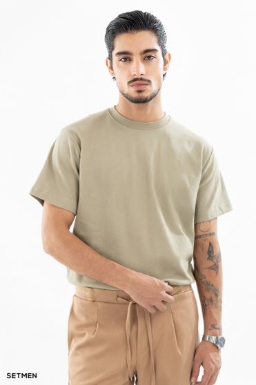 تیشرت مردانه ژاکارد یقه گرد تیشرت مردانه ژاکارد یقه گرد