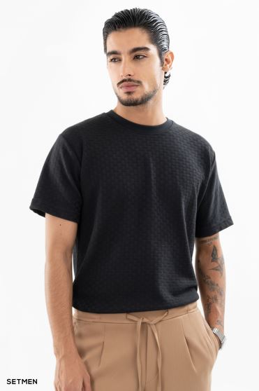 تیشرت مردانه ژاکارد یقه گرد تیشرت مردانه ژاکارد یقه گرد