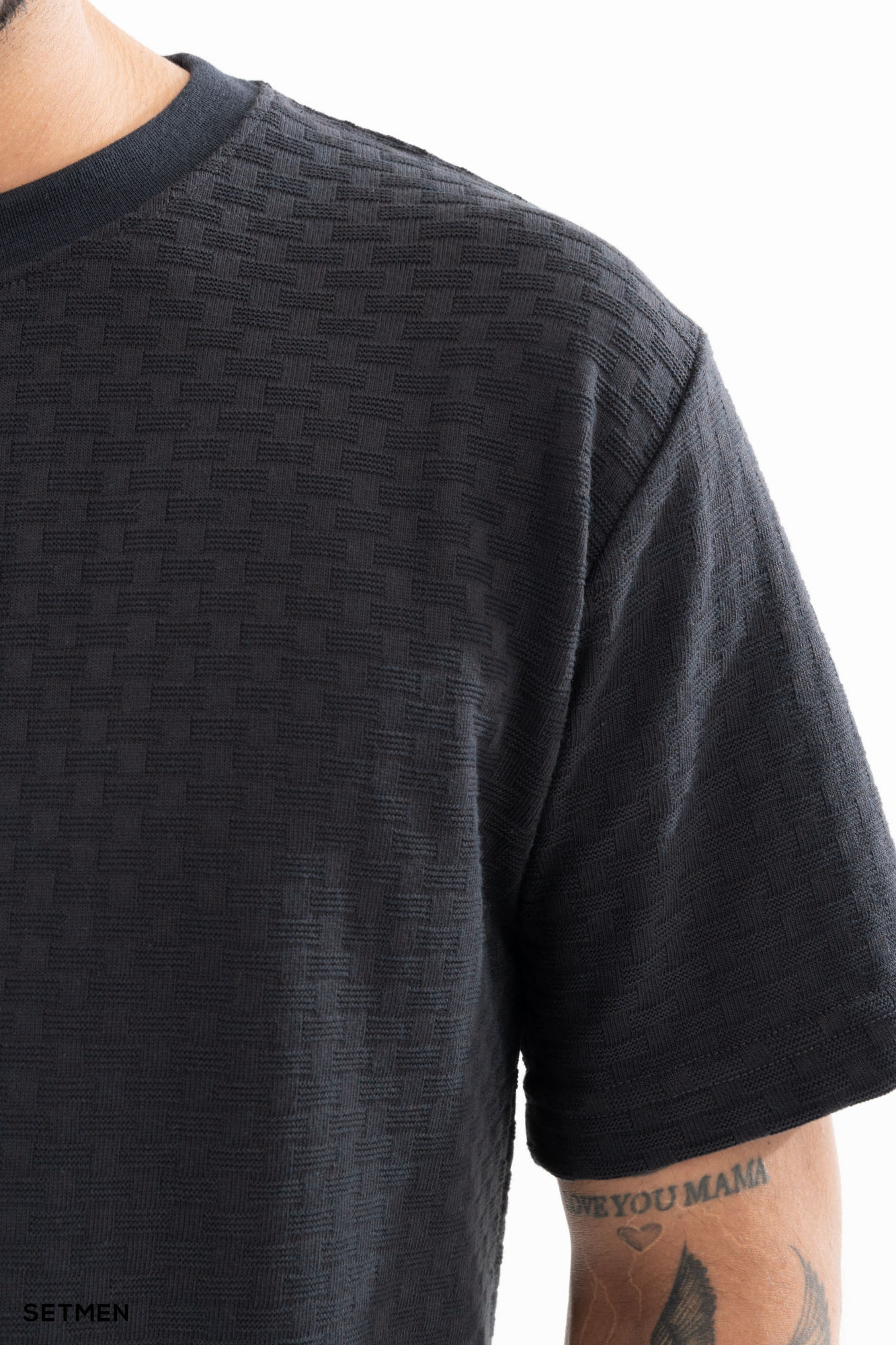 تیشرت مردانه ژاکارد یقه گرد