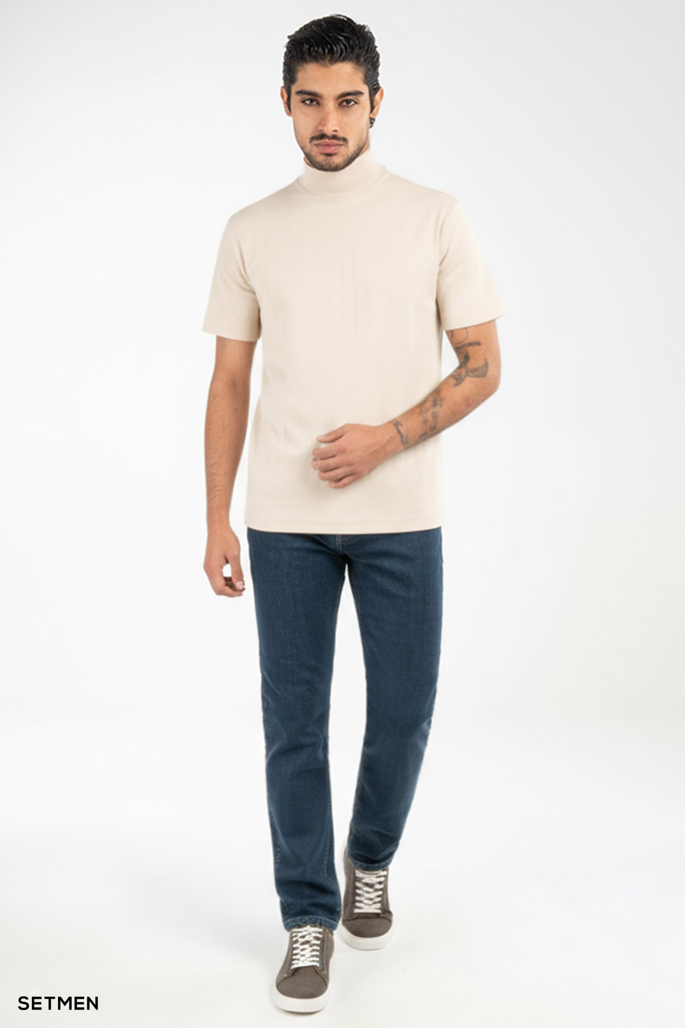 یقه اسکی مردانه آستین کوتاه