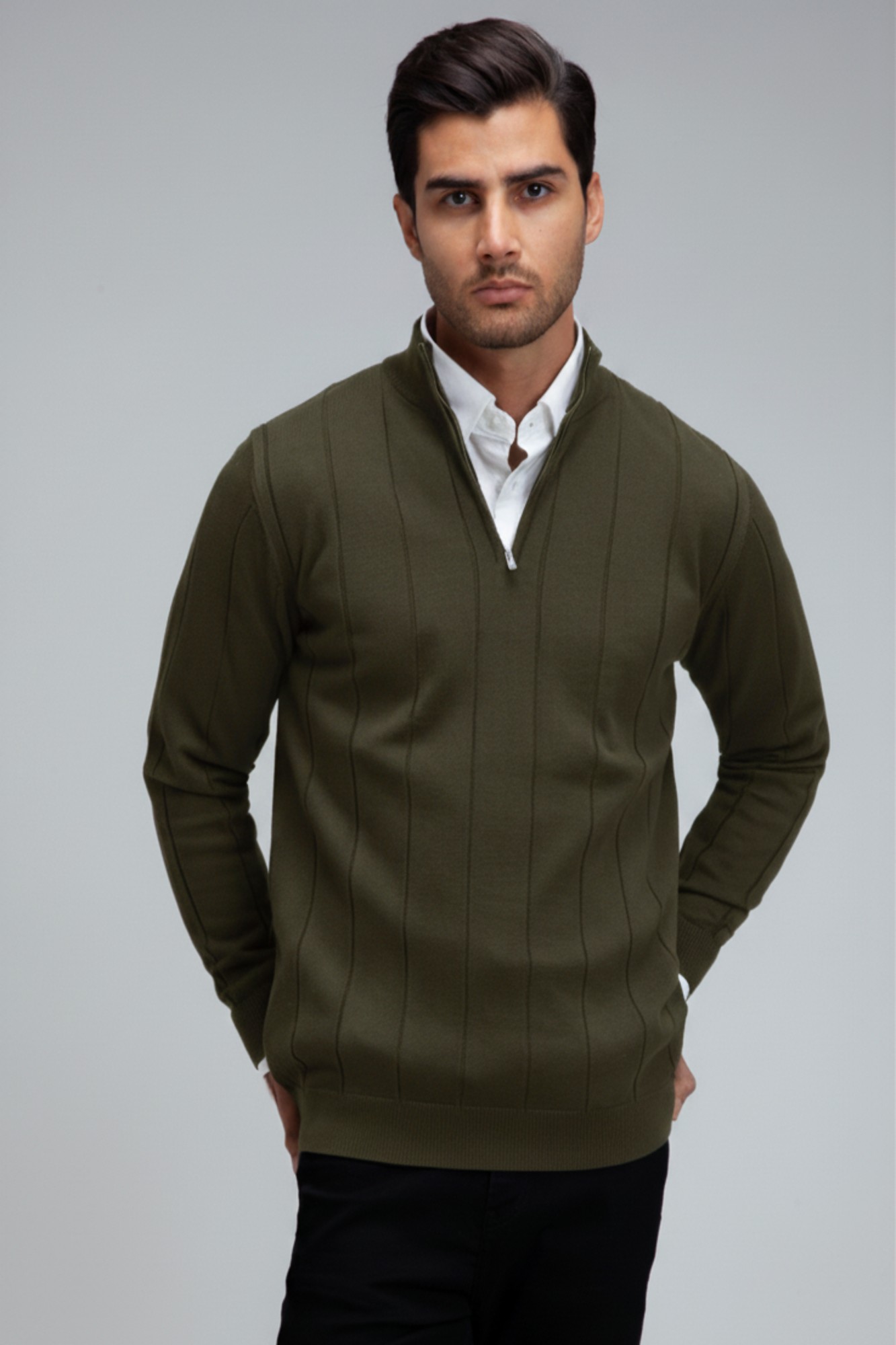 بافت مردانه نیم زیپ دیپلمات