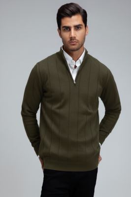 بافت مردانه نیم زیپ دیپلمات