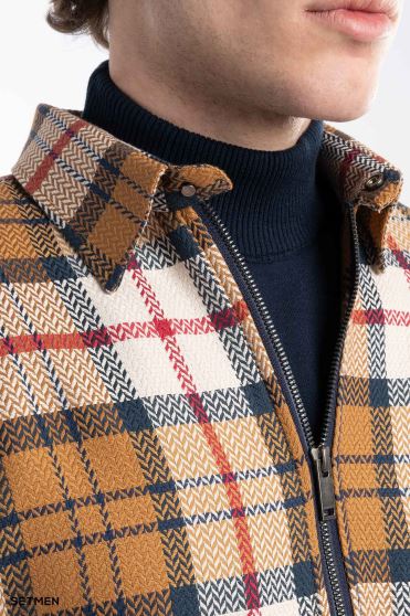 پیراهن مردانه چهارخانه زیپ دار پیراهن مردانه چهارخانه زیپ دار