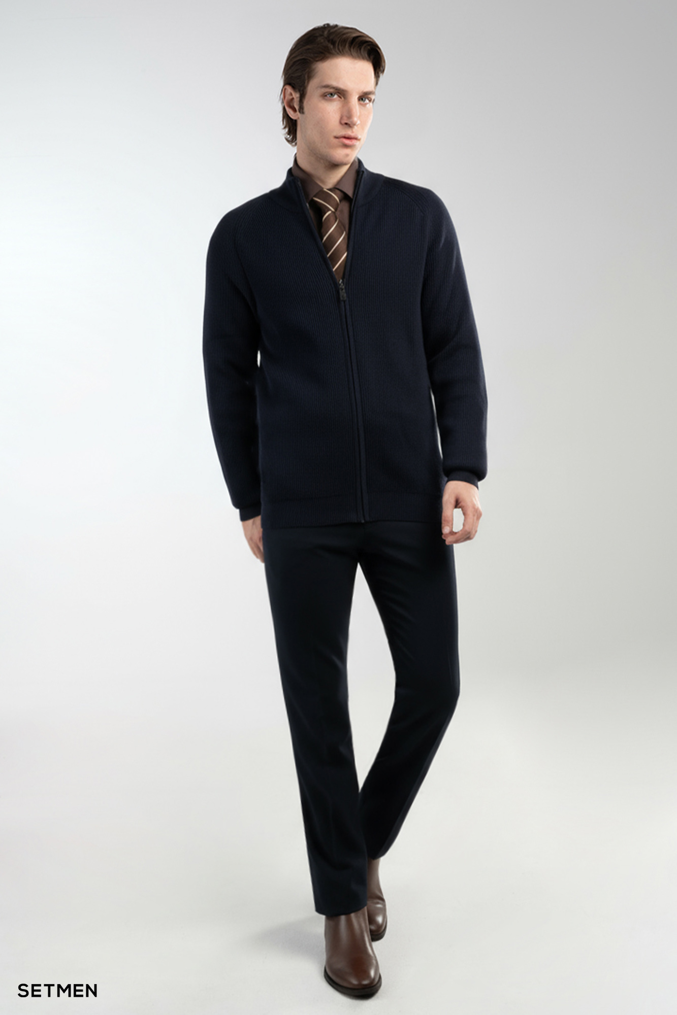 بافت مردانه آستین رگلان تمام زیپ