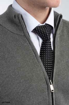 بافت مردانه آستین رگلان تمام زیپ