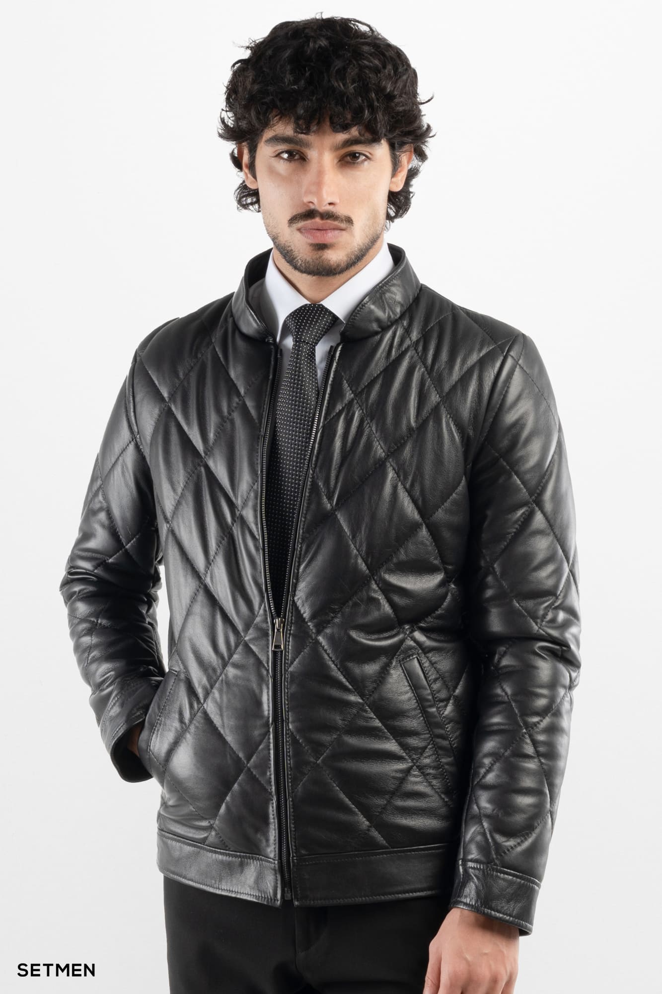 کاپشن مردانه چرم طبیعی