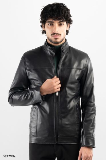 کاپشن مردانه چرم طبیعی