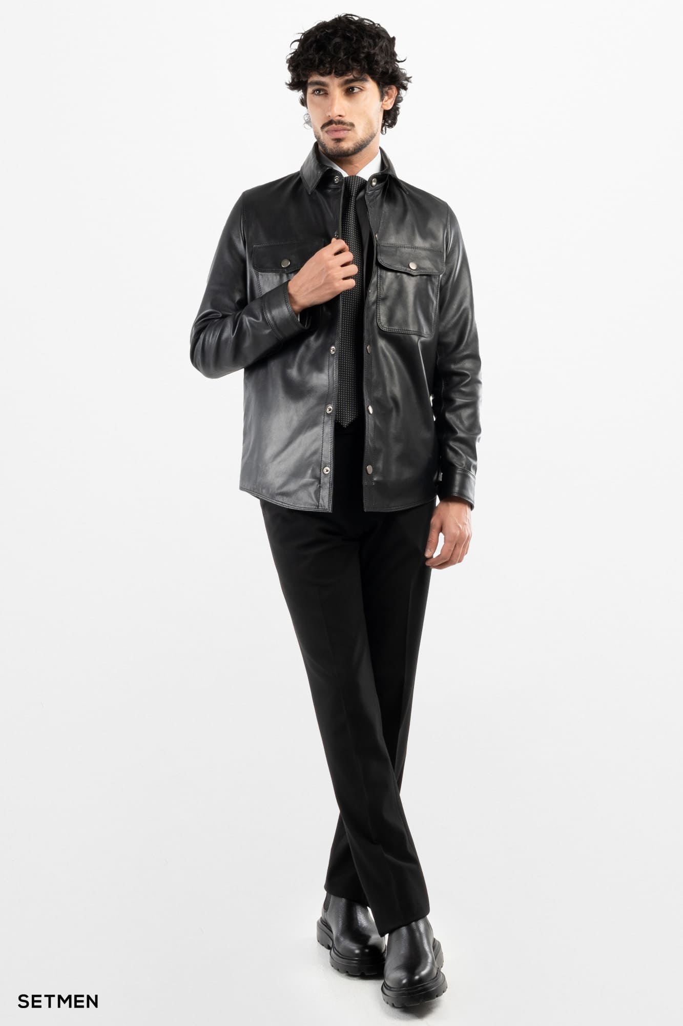 کاپشن مردانه چرم طبیعی