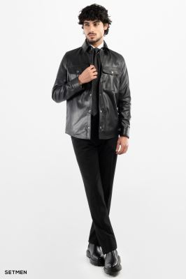 کاپشن مردانه چرم طبیعی