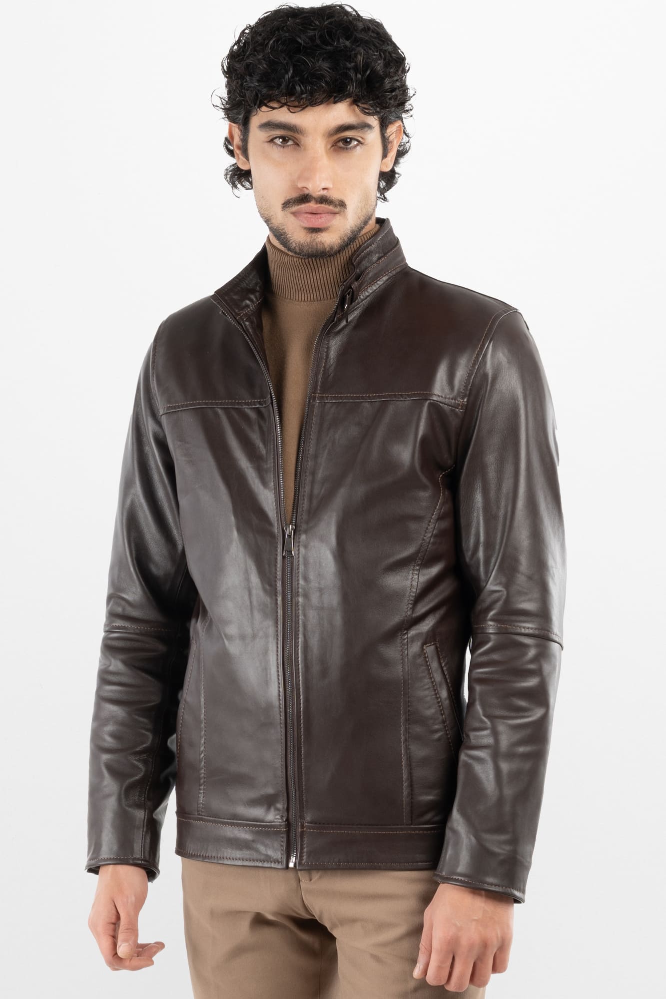 کاپشن مردانه چرم طبیعی