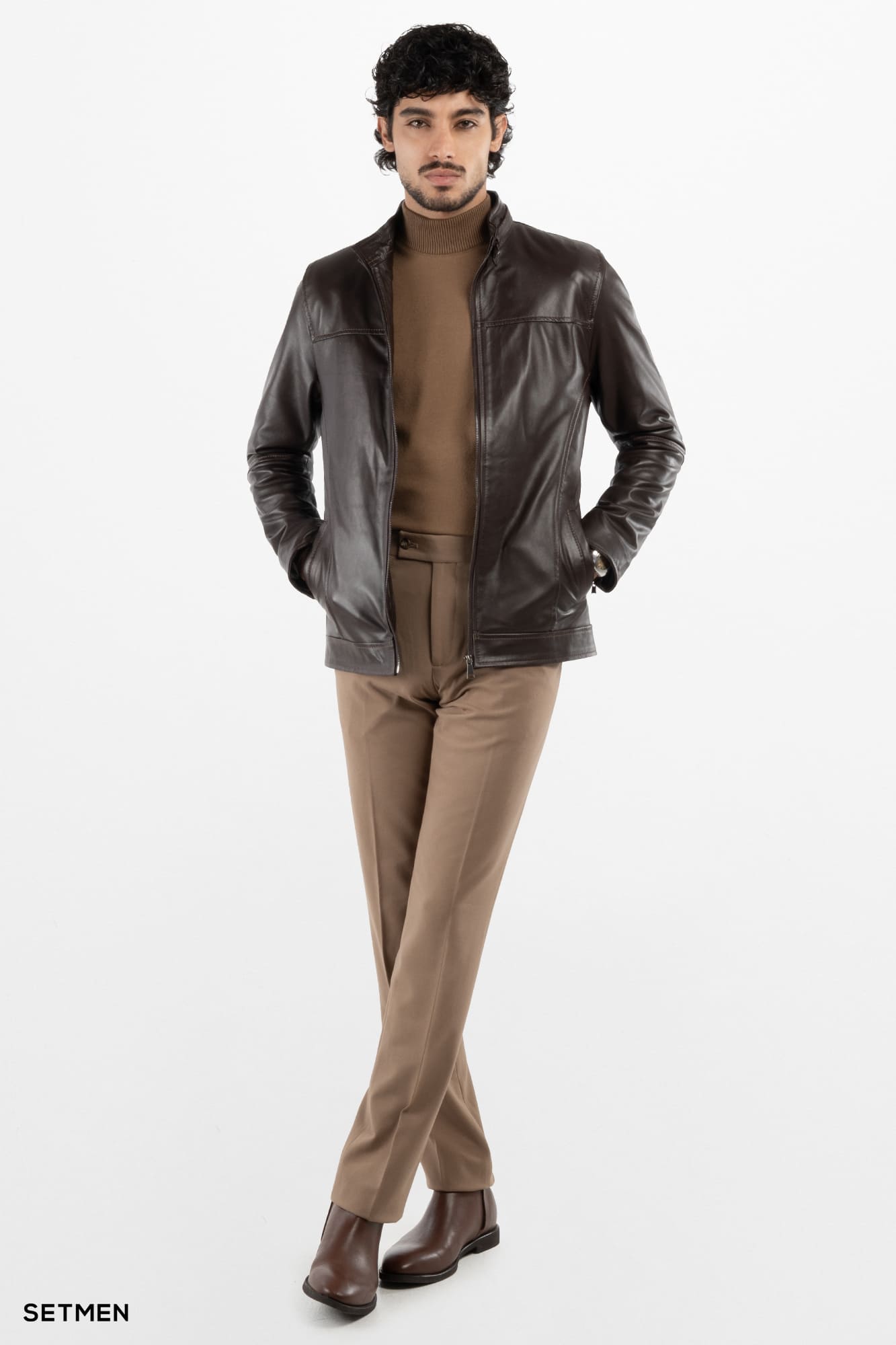 کاپشن مردانه چرم طبیعی