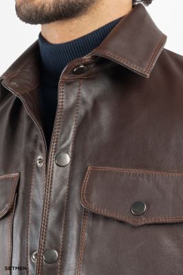 کاپشن مردانه چرم طبیعی