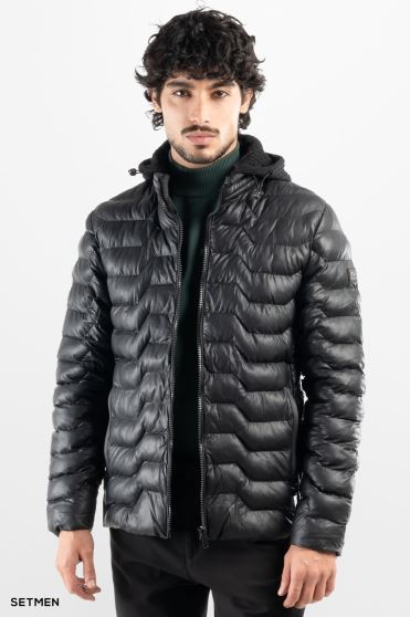 کاپشن مردانه چرم مصنوعی پفی