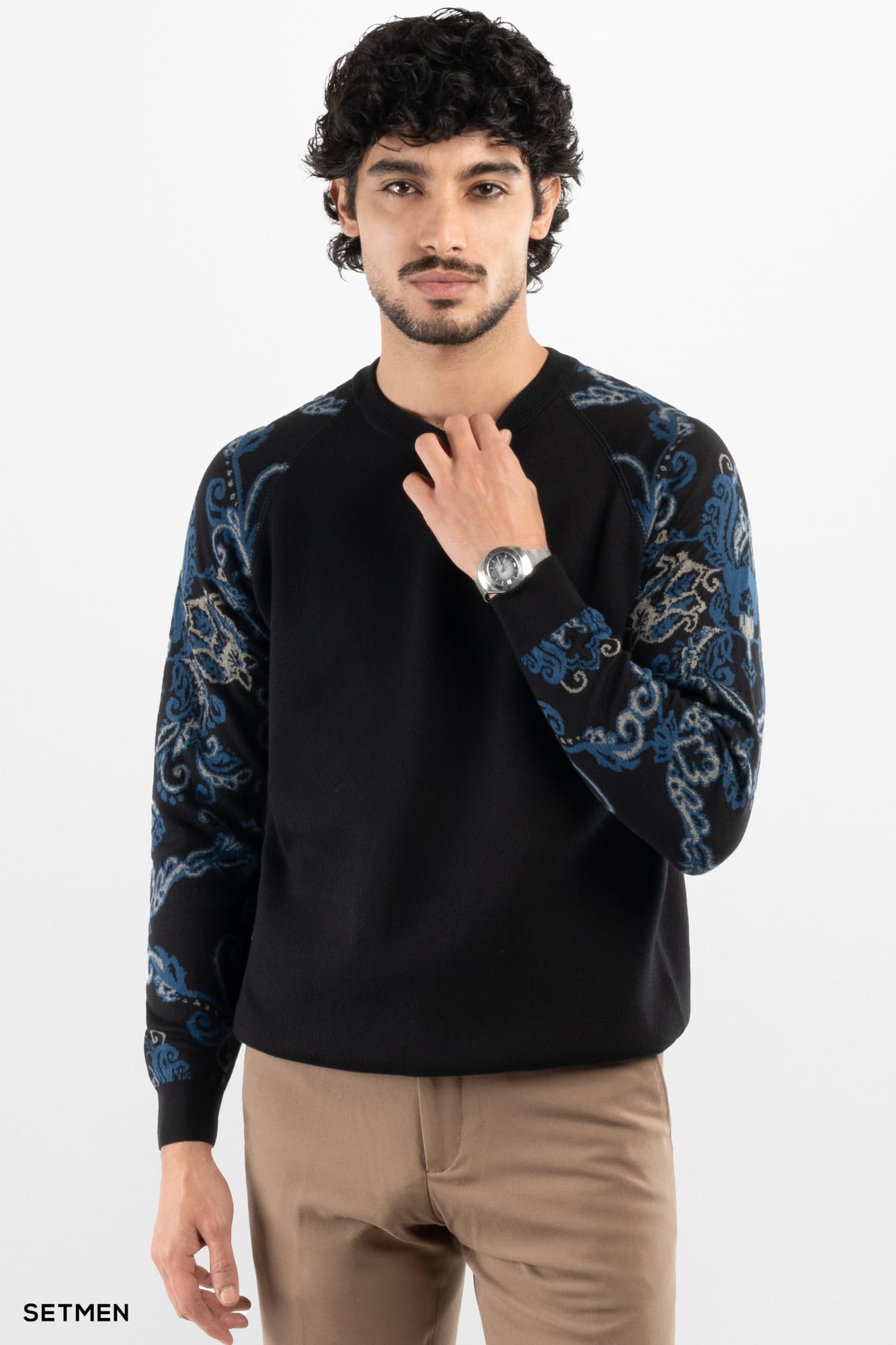 بافت مردانه آستین طرح دار